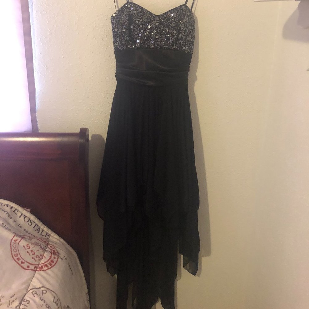 Black Sequin Fishtail Dress Small